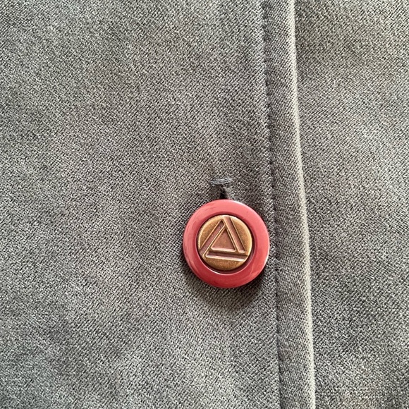 Vintage Algo 90s deep olive green faux-suede blazer-style jacket - Picture 7 of 14